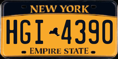 NY license plate HGI4390