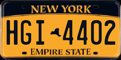 NY license plate HGI4402