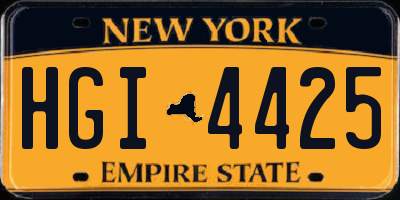 NY license plate HGI4425
