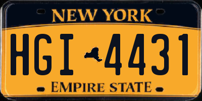 NY license plate HGI4431