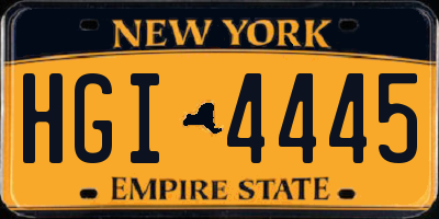 NY license plate HGI4445