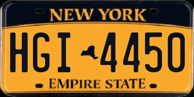 NY license plate HGI4450