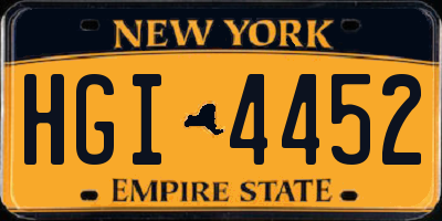NY license plate HGI4452
