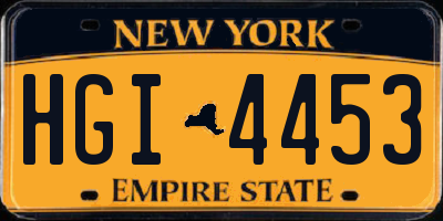 NY license plate HGI4453