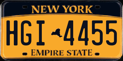 NY license plate HGI4455