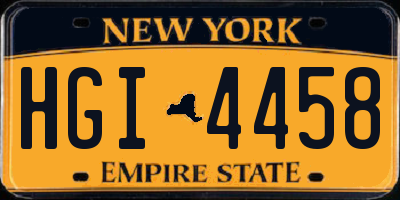 NY license plate HGI4458
