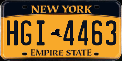 NY license plate HGI4463