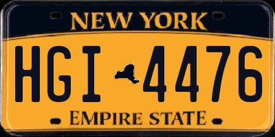 NY license plate HGI4476