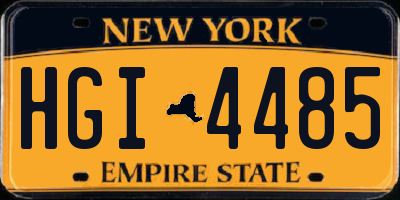 NY license plate HGI4485