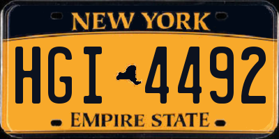 NY license plate HGI4492