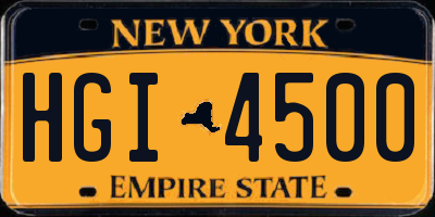 NY license plate HGI4500