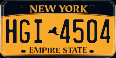 NY license plate HGI4504