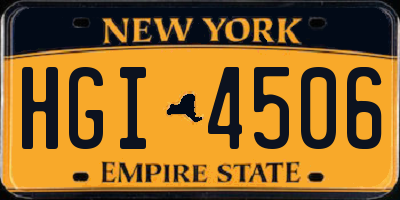 NY license plate HGI4506