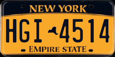 NY license plate HGI4514