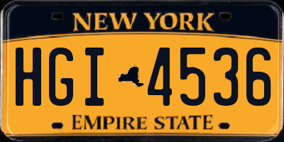 NY license plate HGI4536