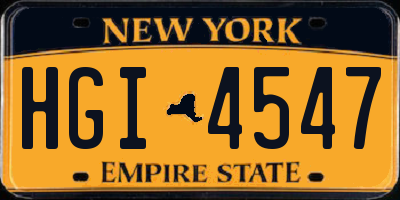 NY license plate HGI4547