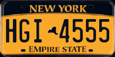NY license plate HGI4555