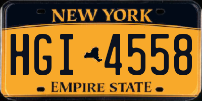 NY license plate HGI4558
