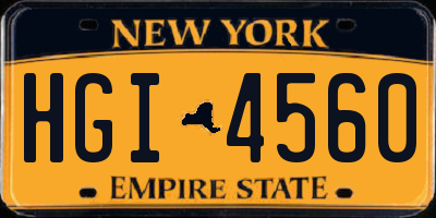 NY license plate HGI4560