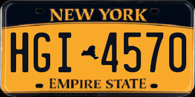 NY license plate HGI4570