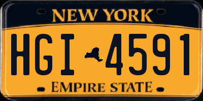 NY license plate HGI4591