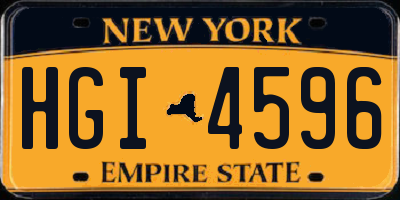 NY license plate HGI4596