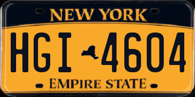 NY license plate HGI4604