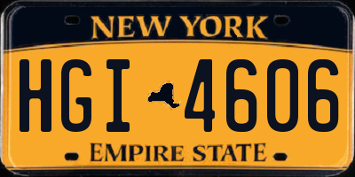 NY license plate HGI4606