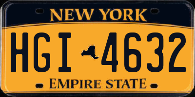 NY license plate HGI4632