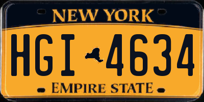 NY license plate HGI4634