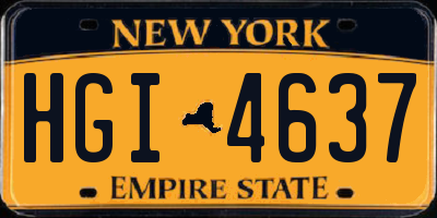 NY license plate HGI4637