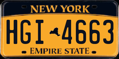 NY license plate HGI4663