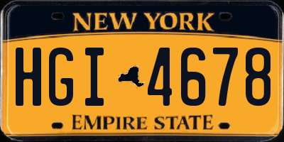 NY license plate HGI4678