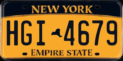NY license plate HGI4679