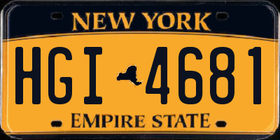 NY license plate HGI4681
