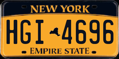 NY license plate HGI4696