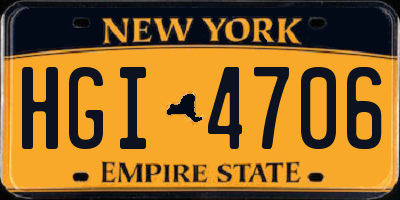 NY license plate HGI4706