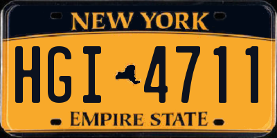 NY license plate HGI4711