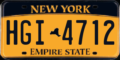 NY license plate HGI4712