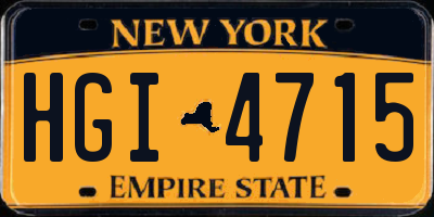 NY license plate HGI4715