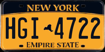 NY license plate HGI4722