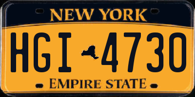 NY license plate HGI4730