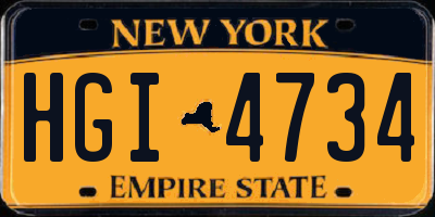 NY license plate HGI4734