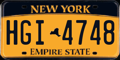 NY license plate HGI4748