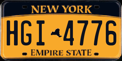 NY license plate HGI4776