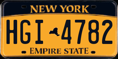 NY license plate HGI4782