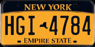 NY license plate HGI4784