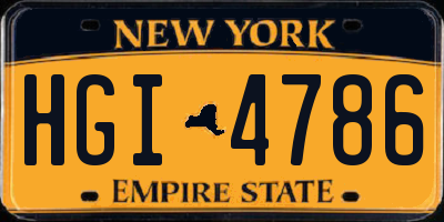 NY license plate HGI4786