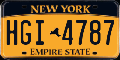 NY license plate HGI4787
