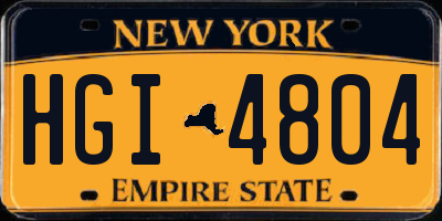 NY license plate HGI4804